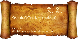 Kecskés Kristóf névjegykártya