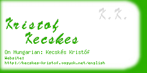 kristof kecskes business card