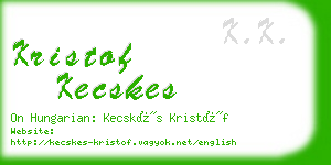 kristof kecskes business card